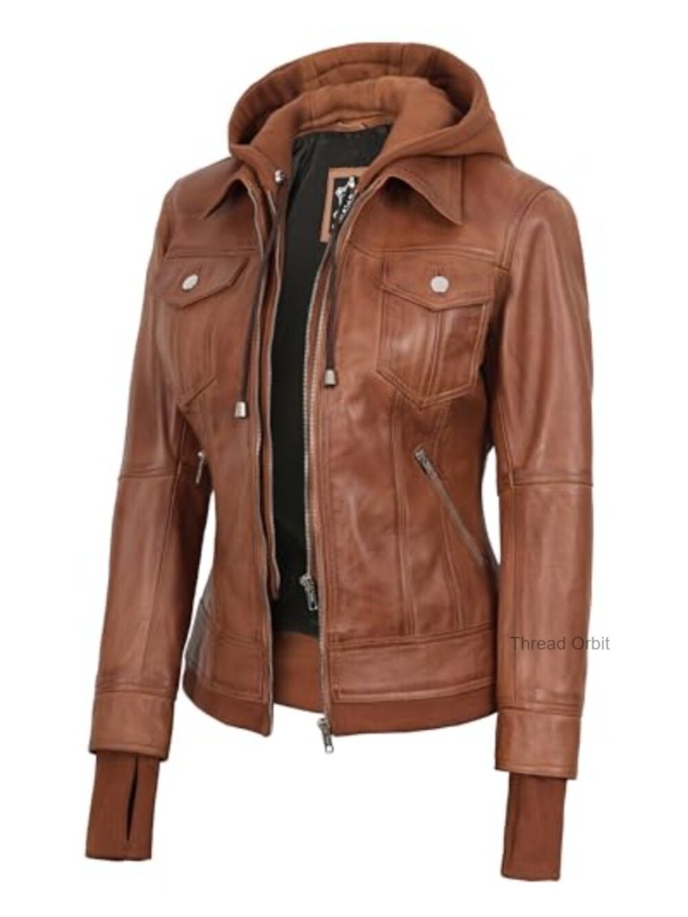 Real Lambskin Leather Jacket Women Cafe Racer Quilted Coat